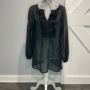 Annalee + Hope Black Sheer Blouse